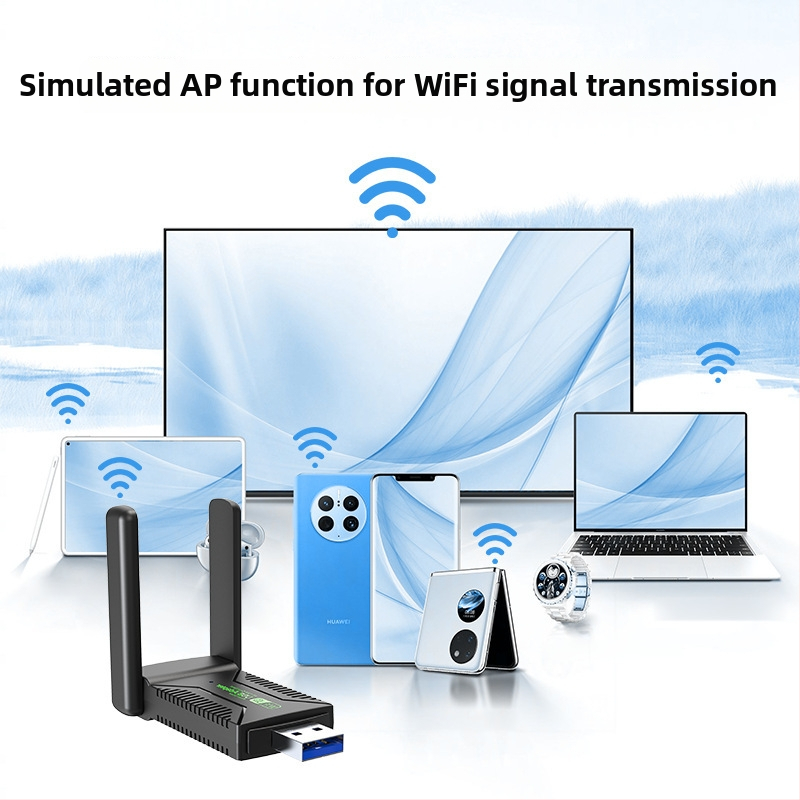 Dual-band USB Wi‑Fi adapter 1300M-2, 1300 Mbps, 802.11b/g/n, USB, 2,4/5 GHz