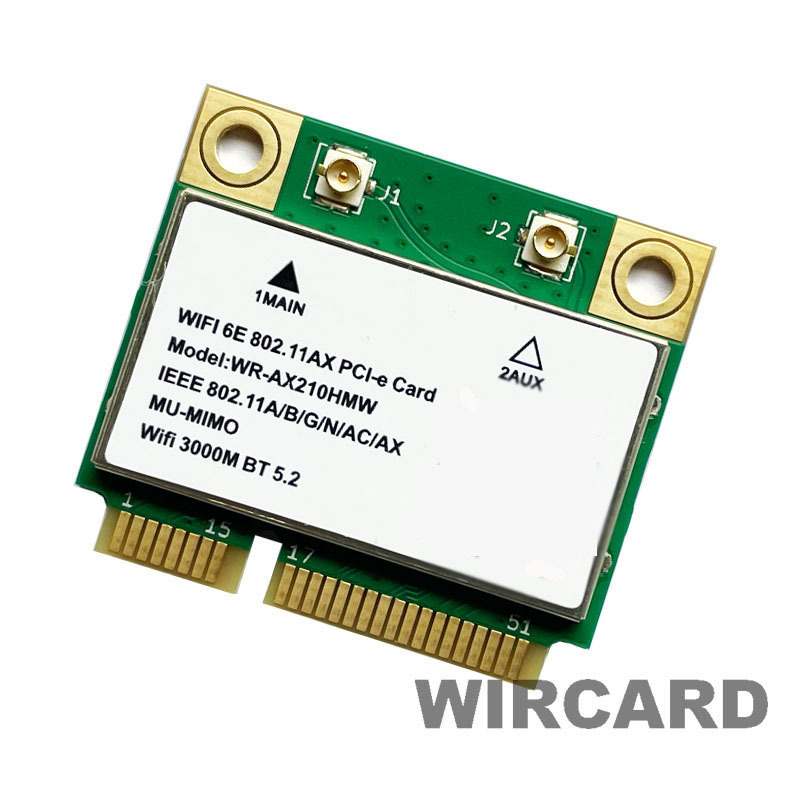 AX210 Cardă WiFi 6E Mini PCIe, dual-band 2.4/5 GHz, 802.11ax, până la 3 Gbps