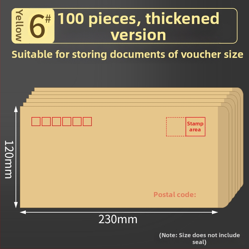 200 bucăți de plicuri și scrisoare din kraft gros, stil plic chinezesc, 85 g, brand Excellent, fără logo, pentru facturi TVA și salarii