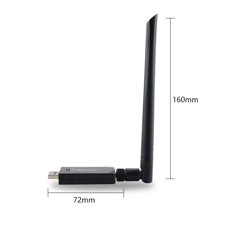 RTL8812AU USB WiFi Δέκτης — 1200Mbps Διπλής ζώνης 2.4GHz/5.8GHz, Διασύνδεση USB, 802.11b/g/n