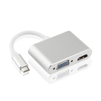 USB-C докинг станция за HDMI/VGA монитор, 4 порта, USB 3.1, 5Gbps, кабел 0,12 m