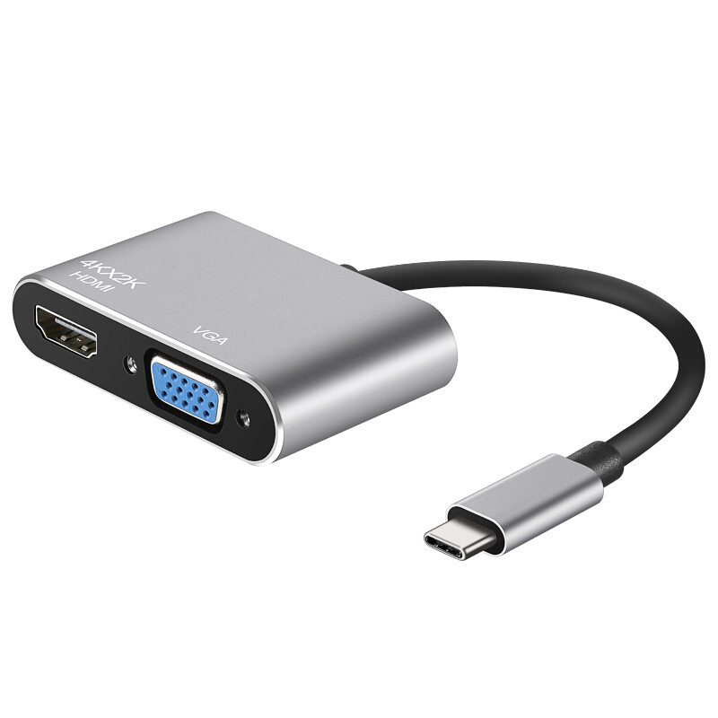 USB-C докинг станция за HDMI/VGA монитор, 4 порта, USB 3.1, 5Gbps, кабел 0,12 m