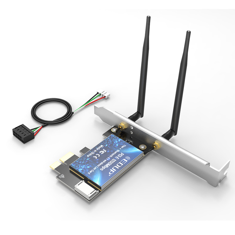 EDUP EP-9620 Cardă de rețea wireless PCI pentru desktop — 1200 Mbps, Dual-Band 2.4/5.8 GHz, 802.11ac/b/g/n, Interfață PCI