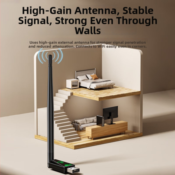 UK15 USB WiFi 6 drivertelen vezeték nélküli hálózati kártya, 300 Mbps