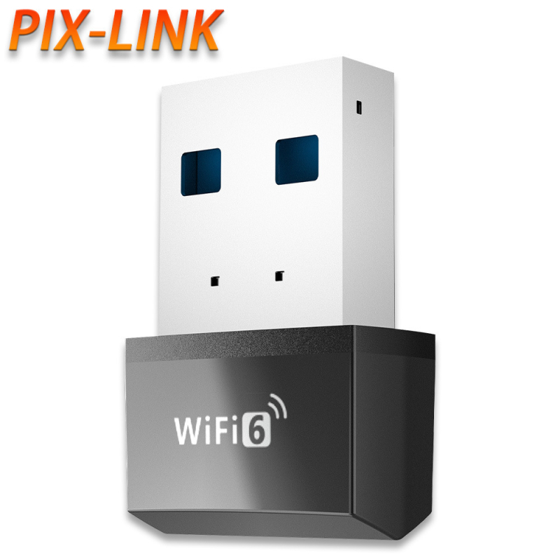 PIXLINK UAX08 kompakt USB WiFi 6 adapter, 300 Mbps, 2.4 GHz, 802.11ax támogatás