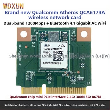 WDXUN QCA674A Mini PCIe bezdrôtová karta, 1200 Mbps, dvojpásmová, 802.11ac