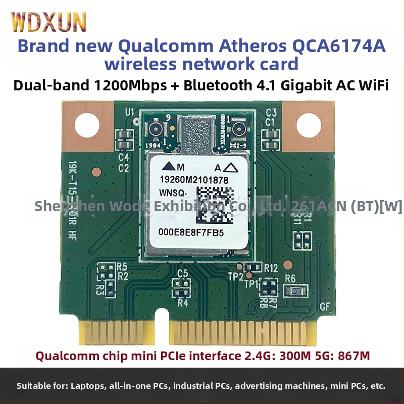 WDXUN QCA674A Mini PCIe bezdrôtová karta, 1200 Mbps, dvojpásmová, 802.11ac