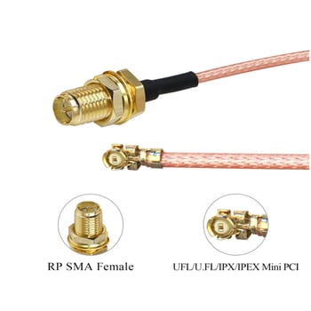 IPEX–SMA férfi adapterkábel koaxiális RG178 ezüstözött vezetővel, antenna WiFi routerhez és WiFi modulhoz