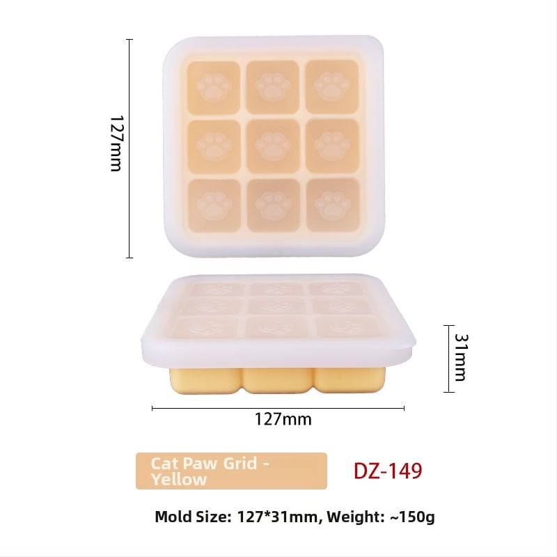 Φόρμα σιλικόνης για ατμό βρεφικής διατροφής, σε σχήμα γατόπατου, εννέα κοιλότητες, 1 τεμάχιο, μινιμαλιστικό στυλ