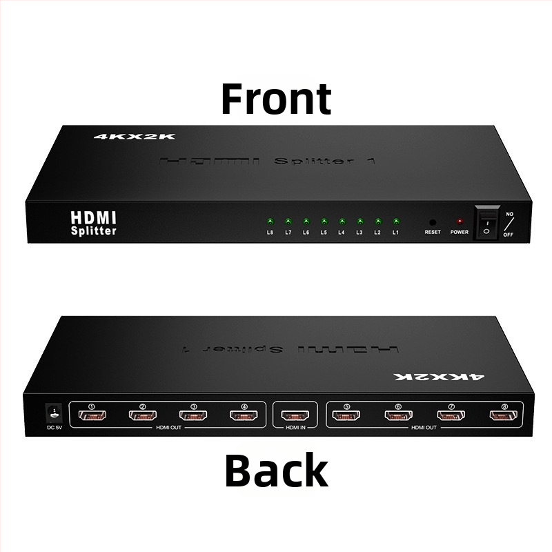 HDMI splitter 1x8 – podpora 4K/2K, HDMI vstup, model 1X8 HDMI SPLITTER