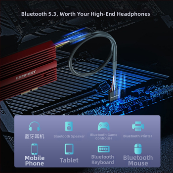 CF-AX210 Plus bežična PCIe mrežna kartica s Wi‑Fi 6 (802.11ax), do 5374 Mbps, dual-band 2,4/5,8 GHz, Bluetooth 5.3