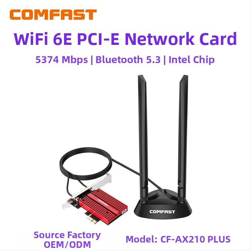 CF-AX210 Plus bežična PCIe mrežna kartica s Wi‑Fi 6 (802.11ax), do 5374 Mbps, dual-band 2,4/5,8 GHz, Bluetooth 5.3