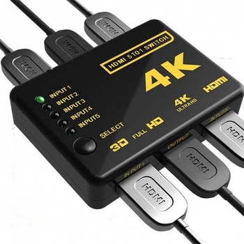 HDMI prekidač, 5 ulaza / 1 izlaz, 4K2K, daljinsko upravljanje