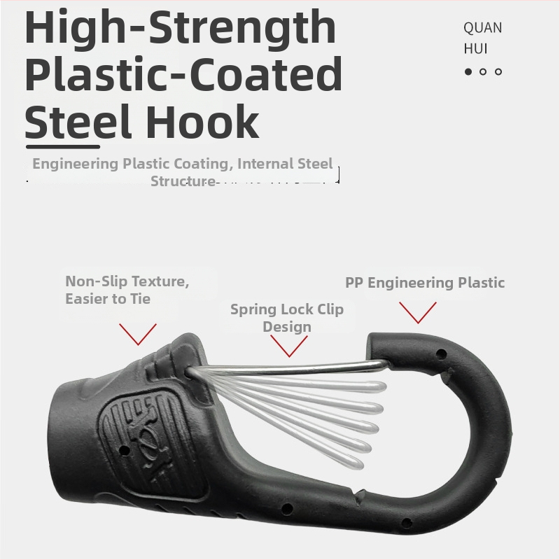 Șnur elastic pentru bagaje cu clips de închidere cu arc, material PP + latex mătase, încărcare ≥40 kg