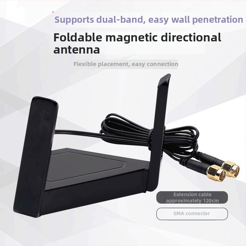 Fenwei stolný bezdrôtový sieťový adaptér s vonkajšou anténou, dvojpásmový, vysoký zisk, smerová anténa, SMA konektor, predĺženie antény 1,5 m