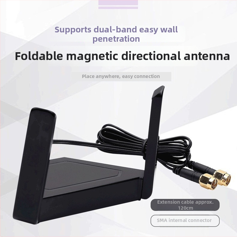 Fenwei stolný bezdrôtový sieťový adaptér s vonkajšou anténou, dvojpásmový, vysoký zisk, smerová anténa, SMA konektor, predĺženie antény 1,5 m