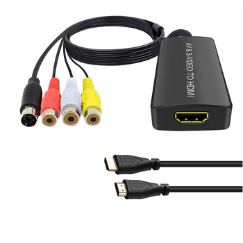 AV/S-Video na HDMI konverter — HDMI izlaz 1080P, AV i S-Video ulazi, podrška upravljanja napajanjem, daljinsko buđenje nije podržano