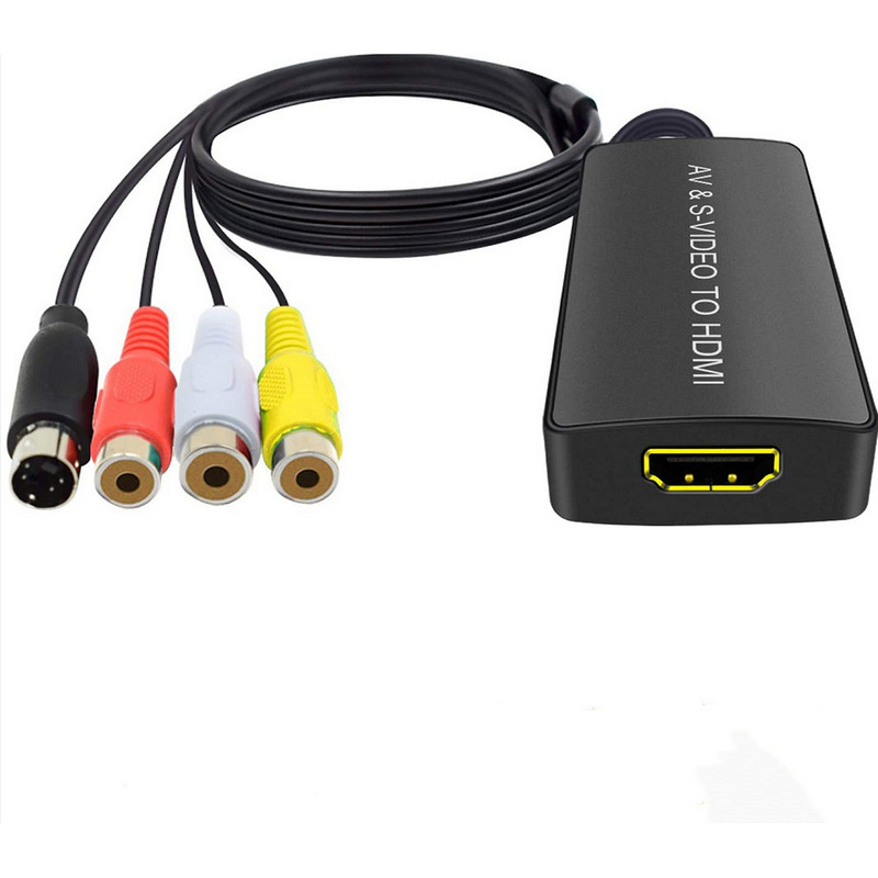AV/S-Video na HDMI konverter — HDMI izlaz 1080P, AV i S-Video ulazi, podrška upravljanja napajanjem, daljinsko buđenje nije podržano