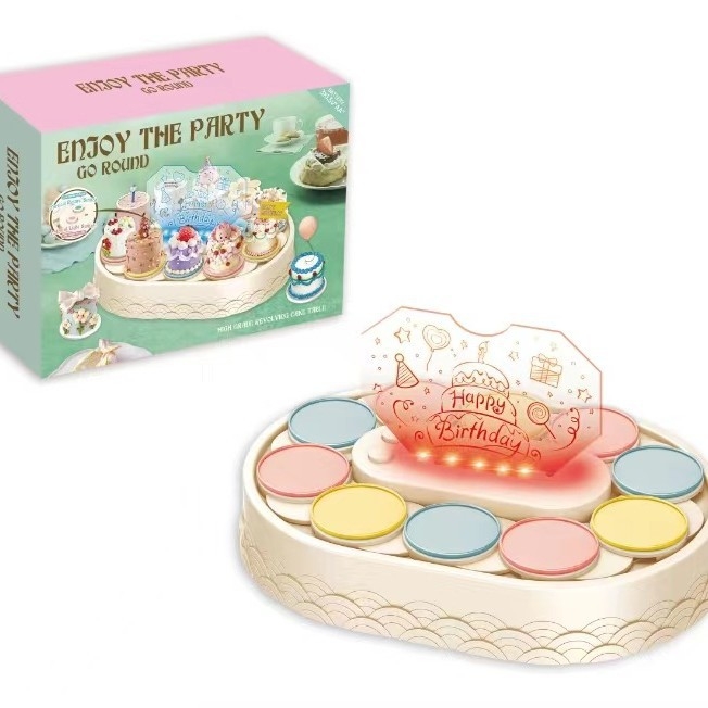 Stalak za torte s rotirajućim karuselom i ljuljačkom, plastični rekvizit za događaje