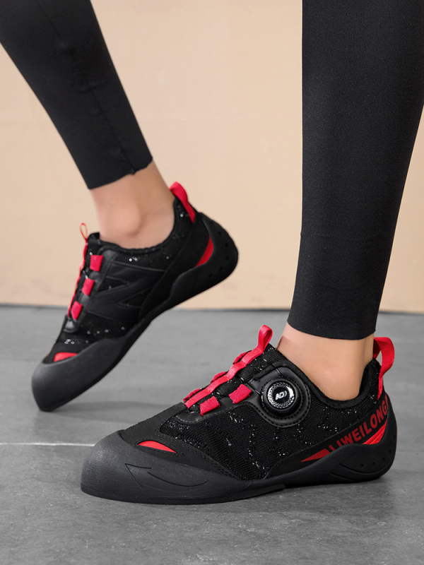 Παιδικά παπούτσια αναρρίχησης για αρχάριους – για εσωτερική και εξωτερική αναρρίχηση, αντιολισθητική σόλα από καουτσούκ, πλεκτό επάνω μέρος, χαμηλός πάτος 1–3 cm