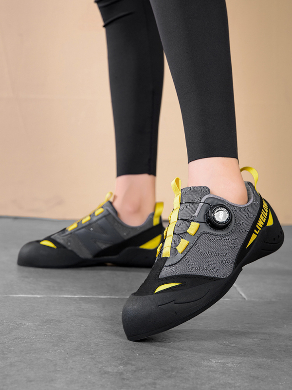 Παιδικά παπούτσια αναρρίχησης για αρχάριους – για εσωτερική και εξωτερική αναρρίχηση, αντιολισθητική σόλα από καουτσούκ, πλεκτό επάνω μέρος, χαμηλός πάτος 1–3 cm