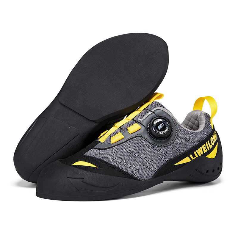 Παιδικά παπούτσια αναρρίχησης για αρχάριους – για εσωτερική και εξωτερική αναρρίχηση, αντιολισθητική σόλα από καουτσούκ, πλεκτό επάνω μέρος, χαμηλός πάτος 1–3 cm