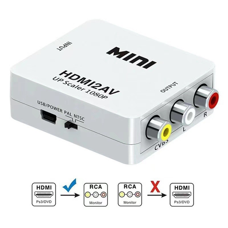 Veriger HDMI na AV pretvarač, HDMI/AV prekidač, 1080P/3D, podrška upravljanju napajanjem