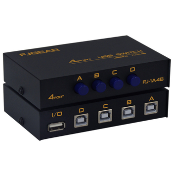 Ai Chao FJ-1A4B USB dijeljnik pisača — 4-portni, ručni prekidač, model 1A4B