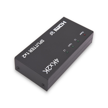 HDMI elosztó 1x2 – 4K támogatás, átviteli távolság 5-10 m, sávszélesség 3.4 Gbps, tápegység 500 mA