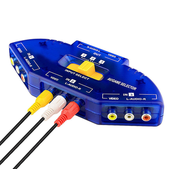 AV prekidač 3-u-1, audio/video pretvarač, 2 RCA izlaza