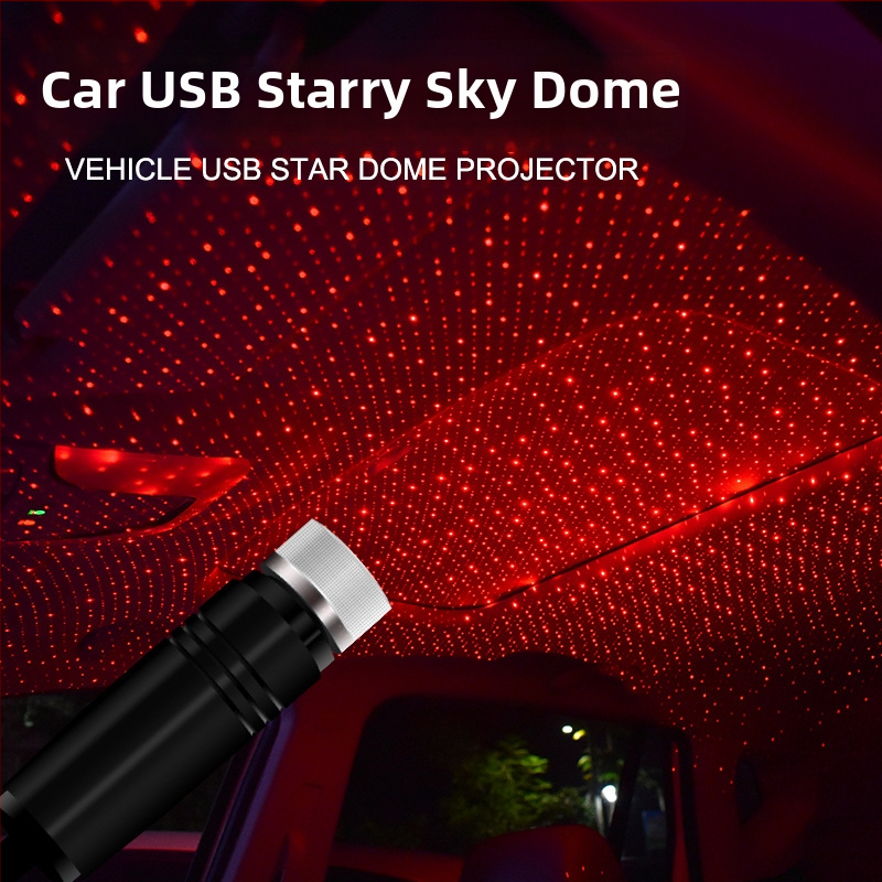 Autó LED világítás csillagos égbolttal, USB atmoszférikus mennyezeti világítás, belső és külső projekció, C sorozat, 5V, 0.1W