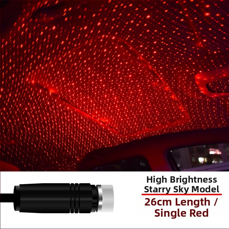 Autó LED világítás csillagos égbolttal, USB atmoszférikus mennyezeti világítás, belső és külső projekció, C sorozat, 5V, 0.1W