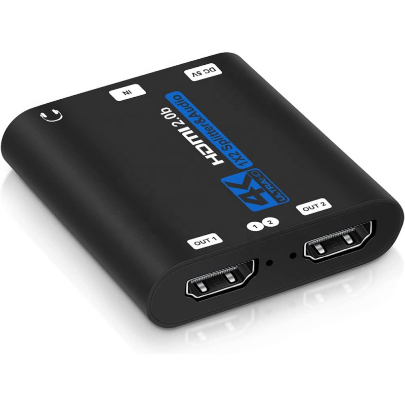 HDMI 2.0b 1x2 osztó, hanggal, 4K60Hz HDR, HDCP2.2