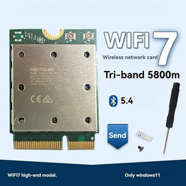Interna bežična mrežna kartica WiFi 7, tri-band, ažurirana verzija PCB, model 580