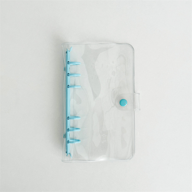 Bilježnica s prozirnim PVC omotom, veza s slobodnim listovima, zamjenjive unutarnje stranice, unutarnji materijal: sirov drveni celulozni pulpa, težina papira 80 g/m², stil: japansko-korejski sladak.