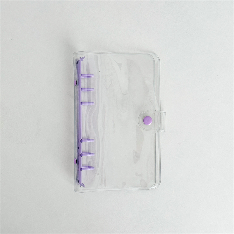 Bilježnica s prozirnim PVC omotom, veza s slobodnim listovima, zamjenjive unutarnje stranice, unutarnji materijal: sirov drveni celulozni pulpa, težina papira 80 g/m², stil: japansko-korejski sladak.
