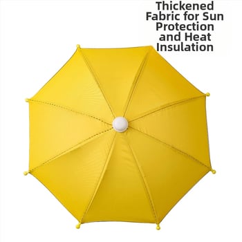 Yushun mini kišobran za bicikl s klipom za telefon - 8 čeličnih rebara, poliester 170T, UV zaštita PA++, ručno otvaranje i zatvaranje, plastična drška