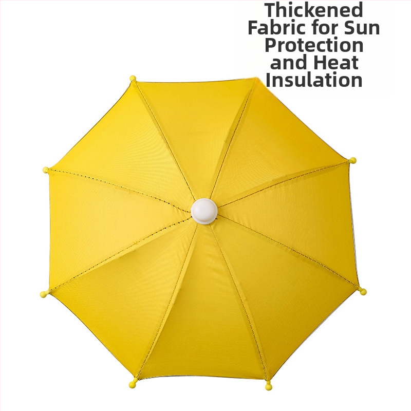 Yushun mini kišobran za bicikl s klipom za telefon - 8 čeličnih rebara, poliester 170T, UV zaštita PA++, ručno otvaranje i zatvaranje, plastična drška