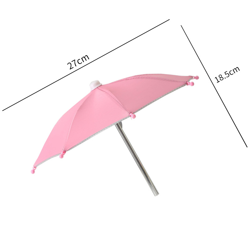 Yushun mini kišobran za bicikl s klipom za telefon - 8 čeličnih rebara, poliester 170T, UV zaštita PA++, ručno otvaranje i zatvaranje, plastična drška