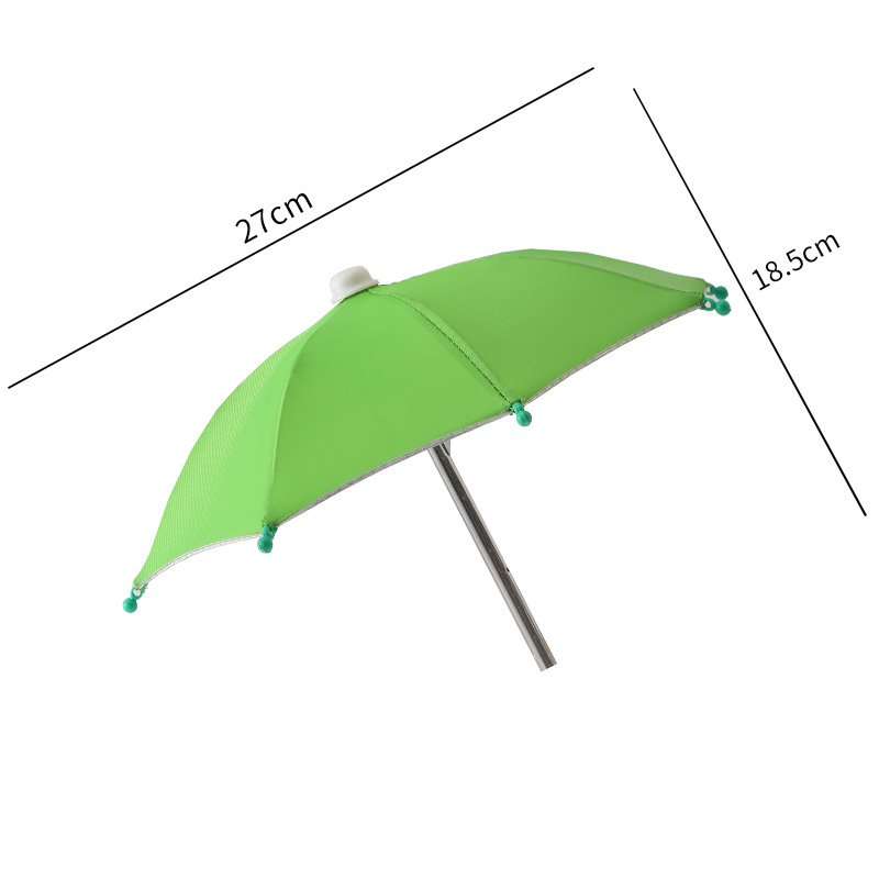 Yushun mini kišobran za bicikl s klipom za telefon - 8 čeličnih rebara, poliester 170T, UV zaštita PA++, ručno otvaranje i zatvaranje, plastična drška