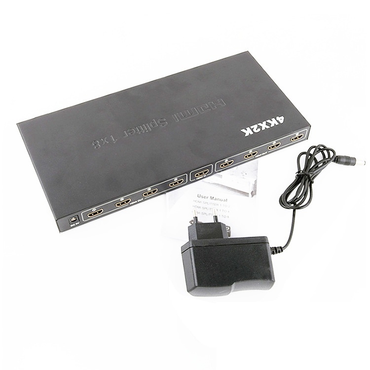Διανομέας HDMI 1x8, σειρά 4K, είσοδος/έξοδος HDMI, τροφοδοσία 5V, υψηλή ταχύτητα μετάδοσης