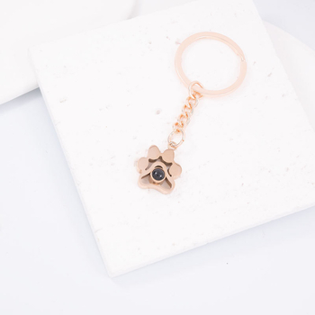 Kljucni lančić s projekcijom šape psa, 100 jezika, nehrđajući čelik, elektroplatiranje, Yingcan Jewelry