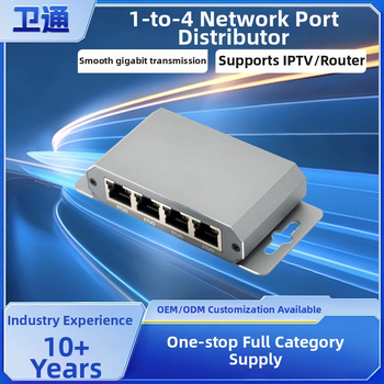Gigabitový Ethernet prepínač/distributor, RJ45 porty 1–4, 1000 Mbps