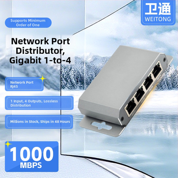 Gigabitový Ethernet prepínač/distributor, RJ45 porty 1–4, 1000 Mbps