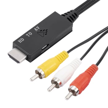 HDMI na AV pretvarač s USB napajanjem, kabel dužine 1 m, 1080p HDMI-AV adapter za stare televizore