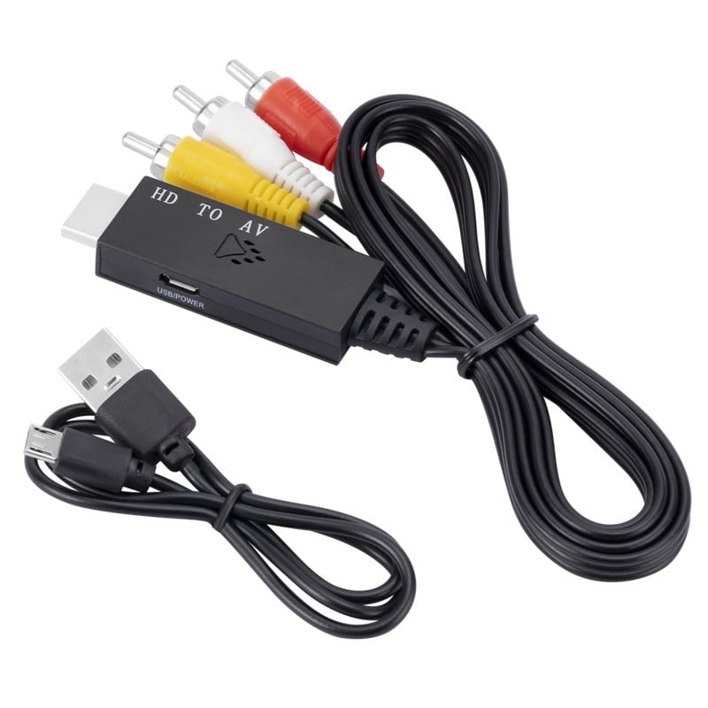HDMI na AV pretvarač s USB napajanjem, kabel dužine 1 m, 1080p HDMI-AV adapter za stare televizore