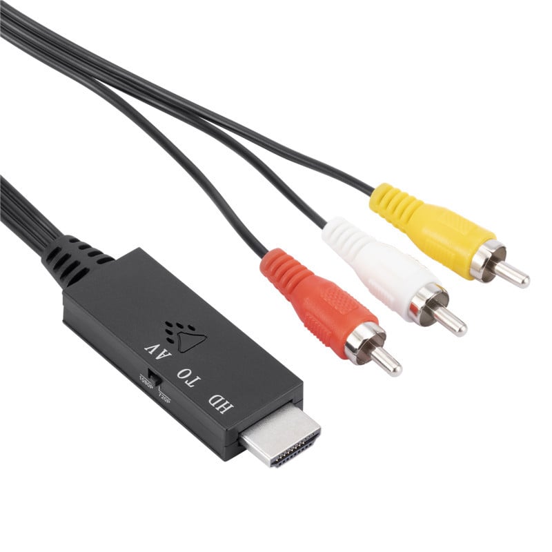 HDMI na AV pretvarač s USB napajanjem, kabel dužine 1 m, 1080p HDMI-AV adapter za stare televizore