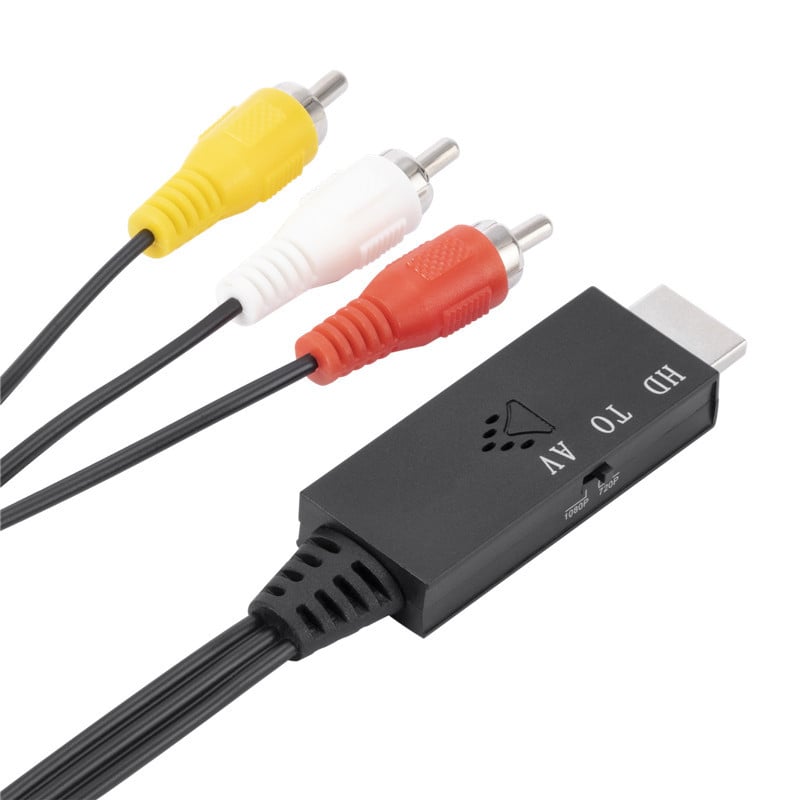 HDMI na AV pretvarač s USB napajanjem, kabel dužine 1 m, 1080p HDMI-AV adapter za stare televizore