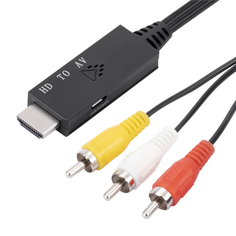 HDMI na AV pretvarač s USB napajanjem, kabel dužine 1 m, 1080p HDMI-AV adapter za stare televizore