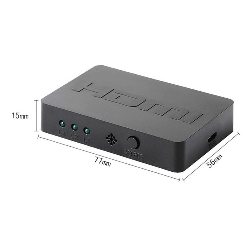 HDMI preklopnik s 3 ulaza i 1 izlaz, daljinsko upravljanje, 1080p, upravljanje napajanjem